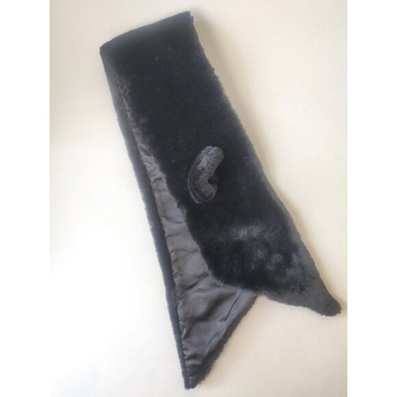 Black Faux Fur Pull-through Scarf - Picture 5 of 5